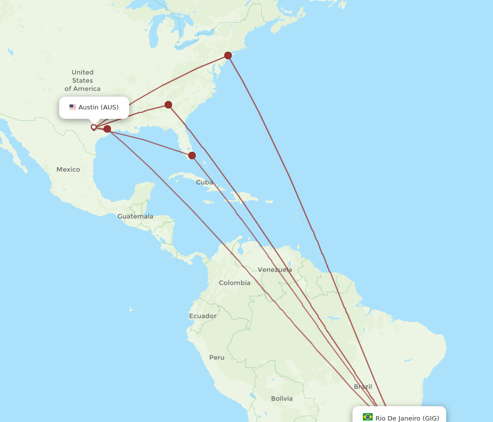 GIG-AUS flight routes