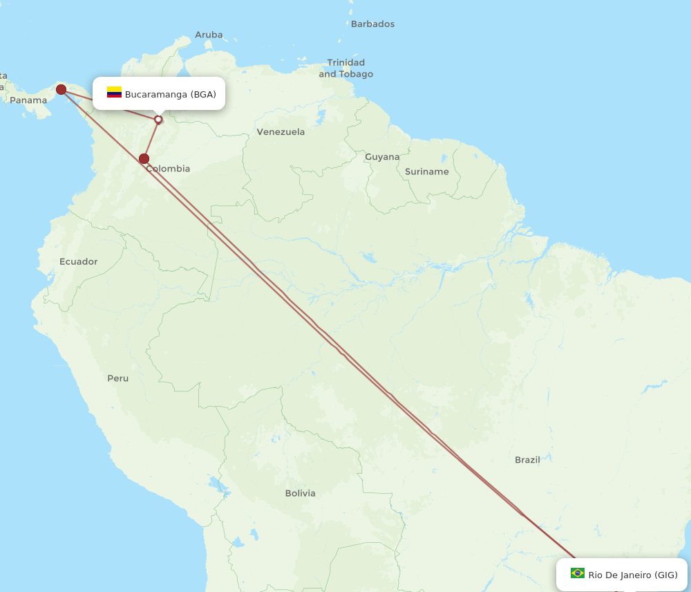 GIG-BGA flight routes