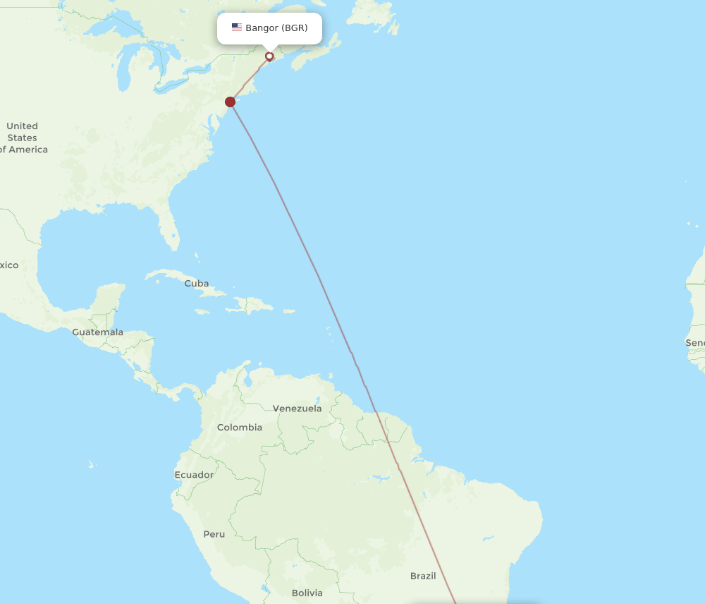 GIG-BGR flight routes