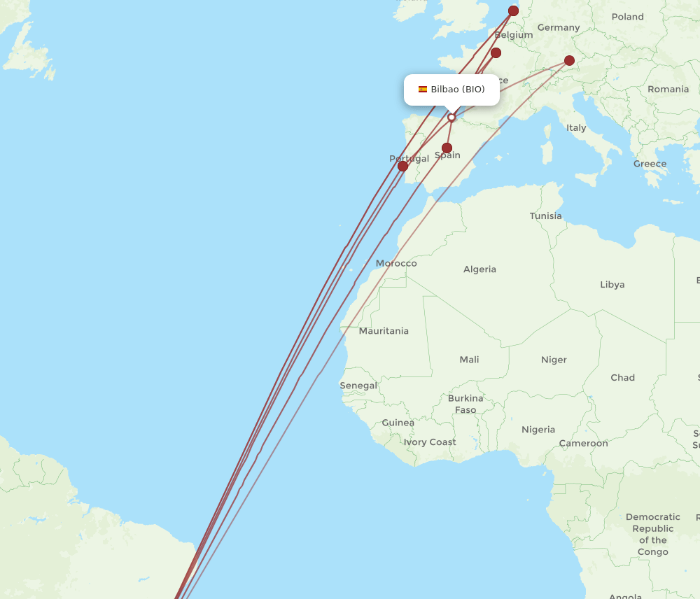 GIG-BIO flight routes