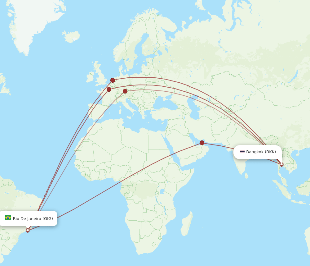 GIG-BKK flight routes