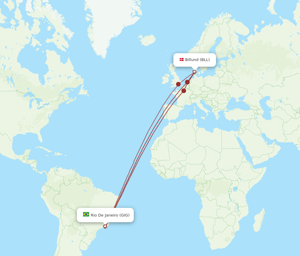 GIG-BLL flight routes