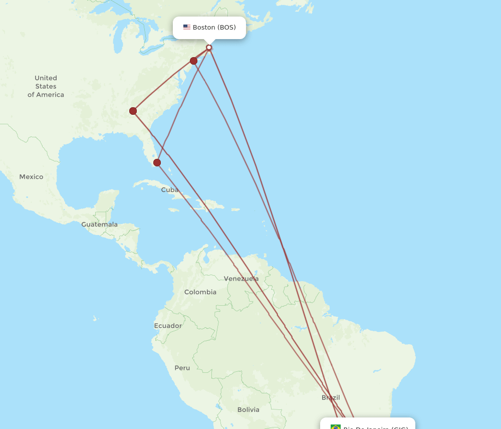 GIG-BOS flight routes