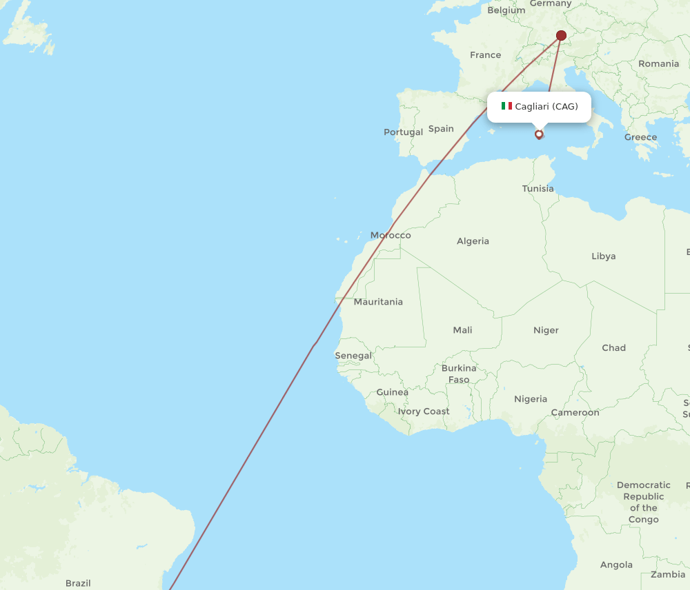 GIG-CAG flight routes