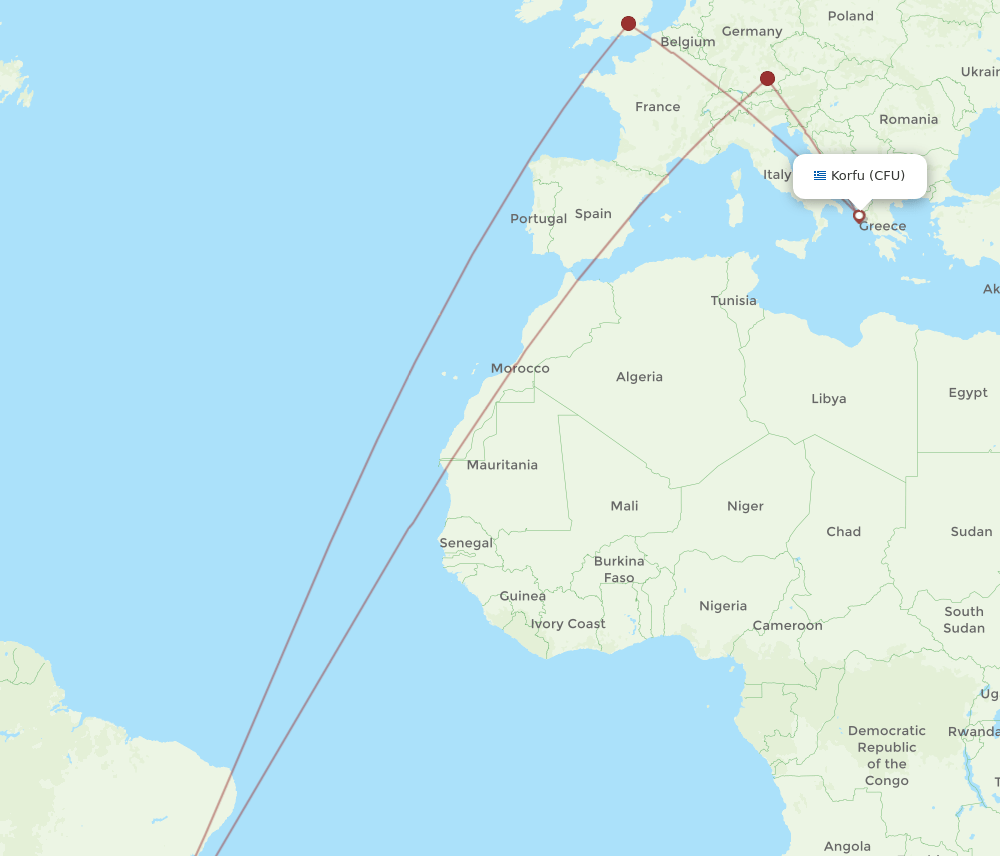 GIG-CFU flight routes
