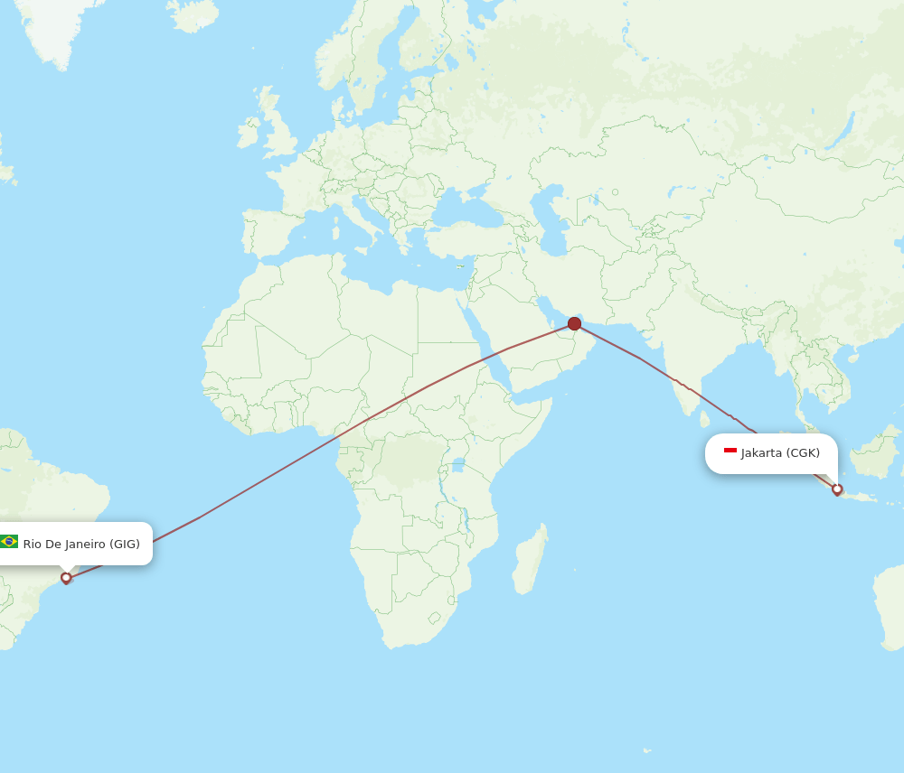 GIG to CGK flights and routes map