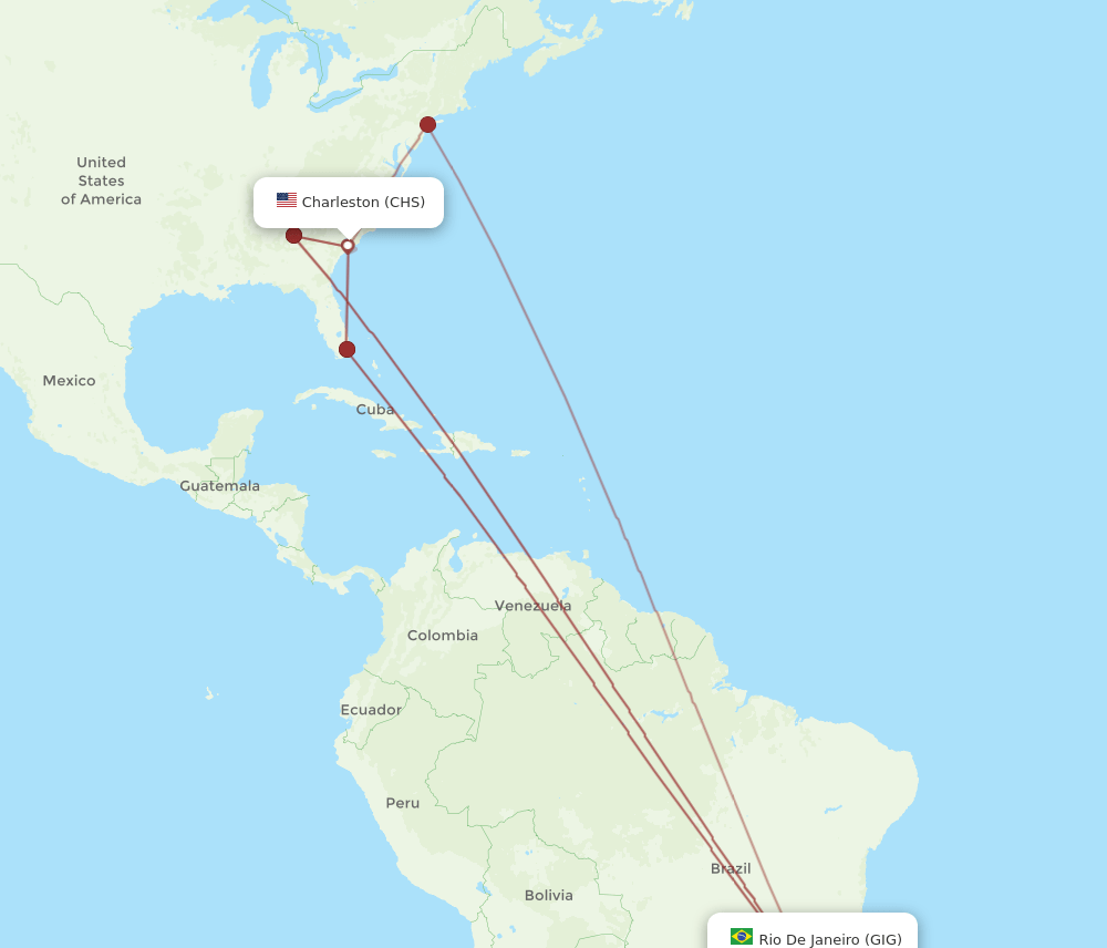 GIG-CHS flight routes