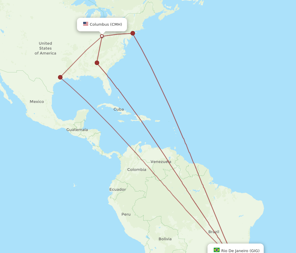 GIG-CMH flight routes