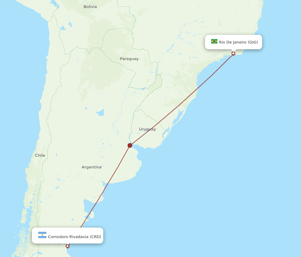 GIG to CRD flights and routes map