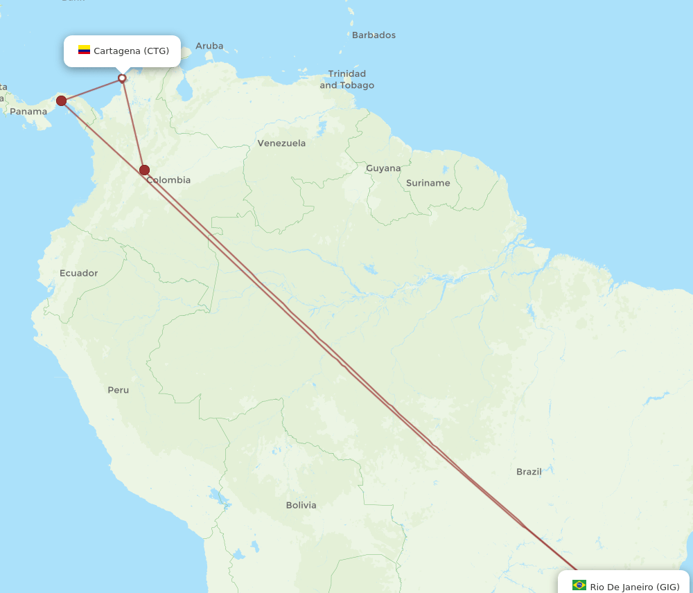 GIG-CTG flight routes