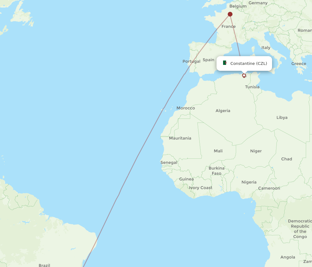 GIG-CZL flight routes