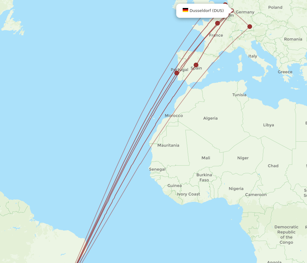 GIG-DUS flight routes