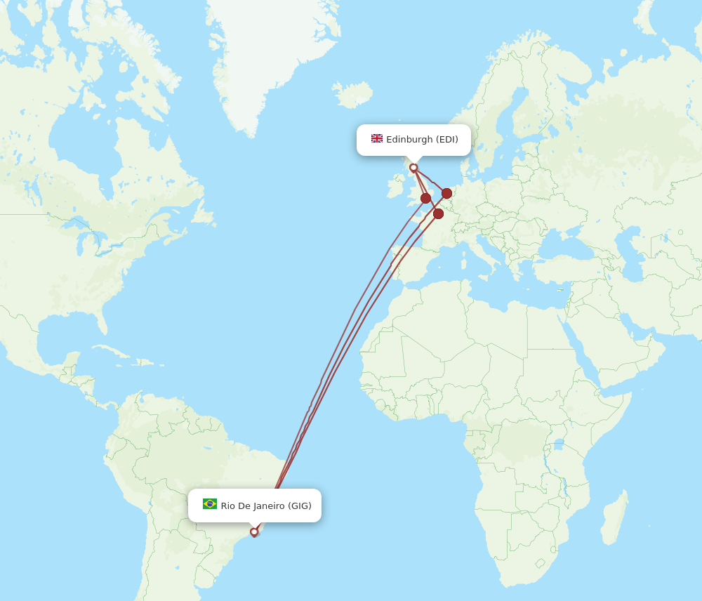GIG-EDI flight routes