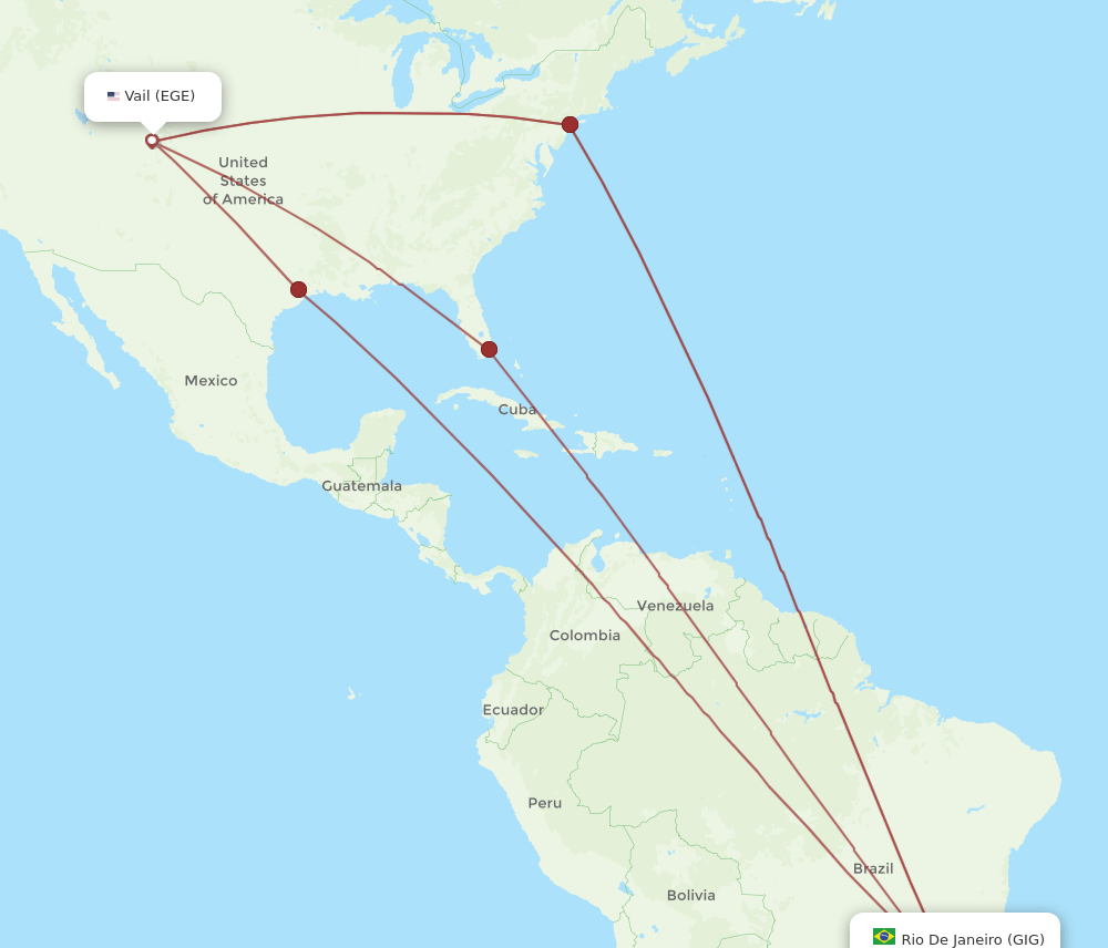 GIG-EGE flight routes