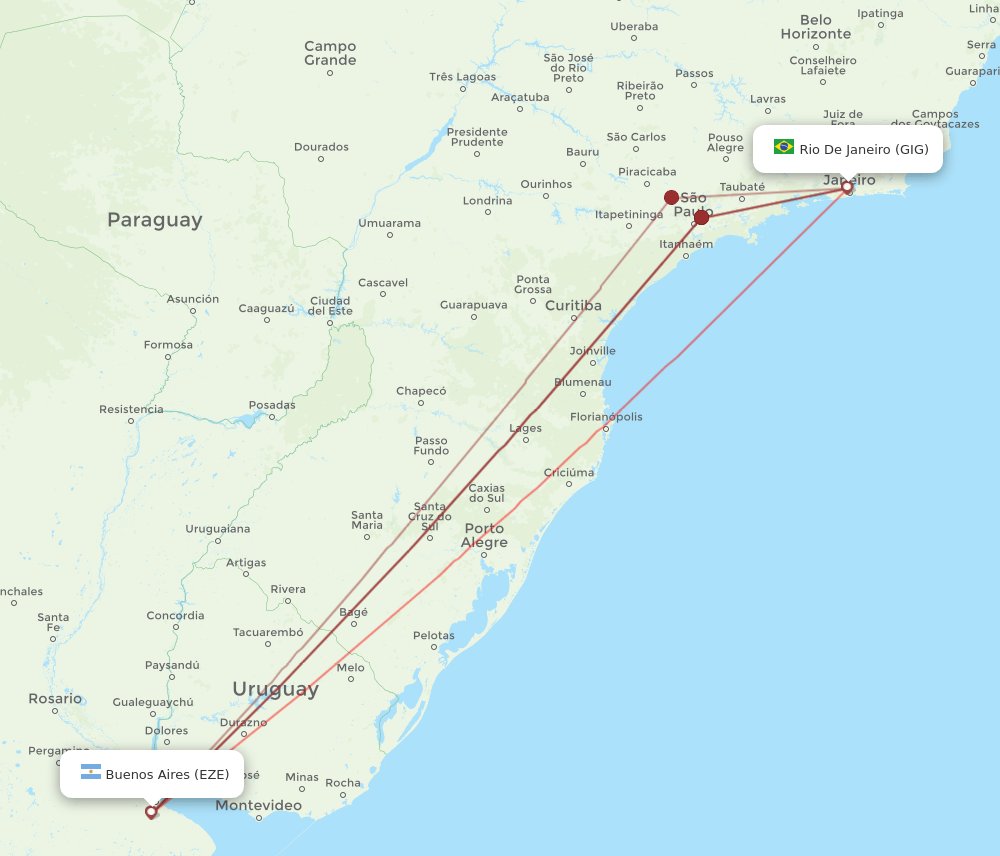 GIG-EZE flight routes