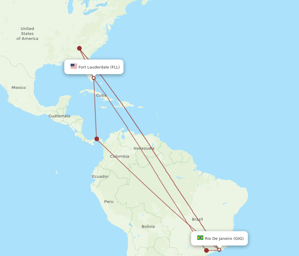 GIG-FLL flight routes