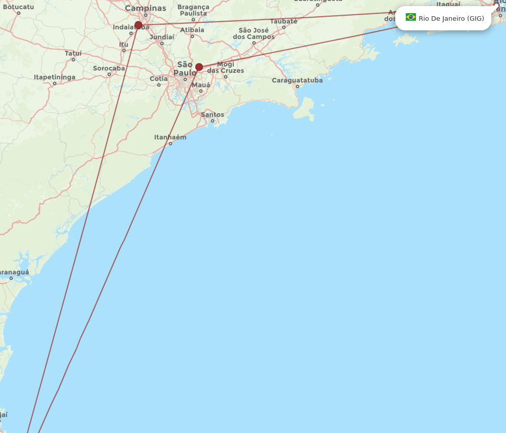 GIG-FLN flight routes