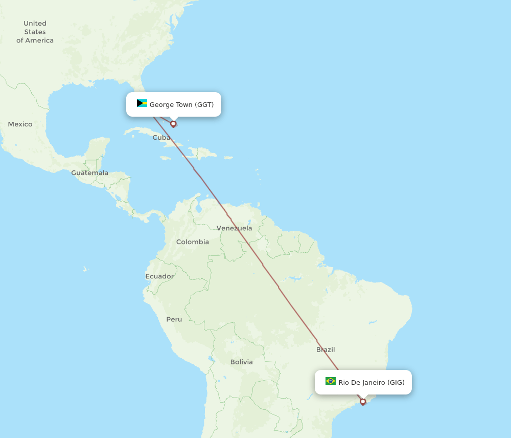 GIG-GGT flight routes