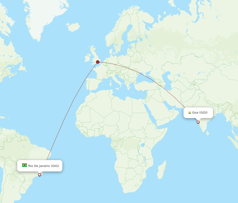 GOI to GIG flights and routes map