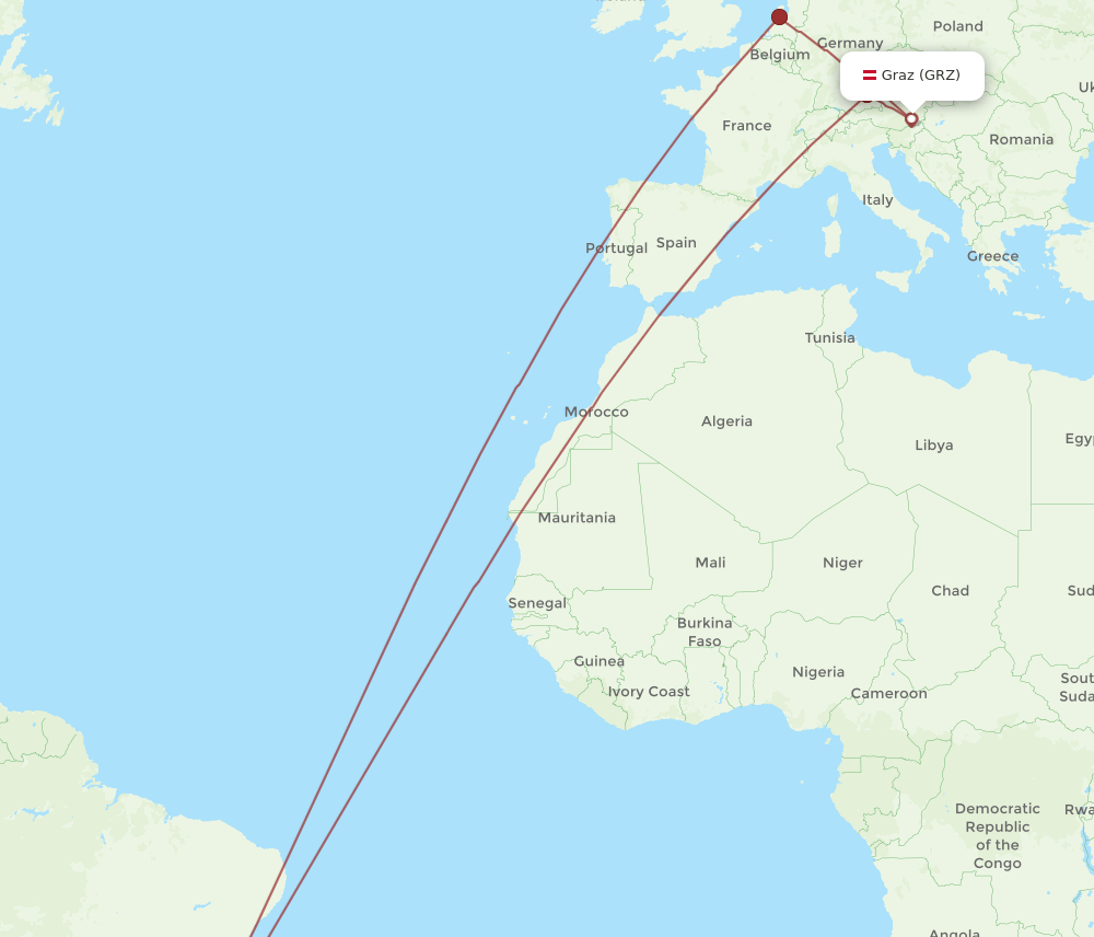 GIG-GRZ flight routes