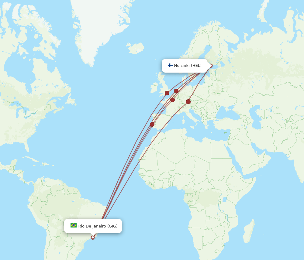GIG-HEL flight routes