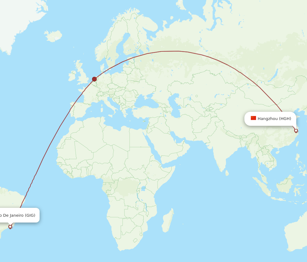 GIG to HGH flights and routes map