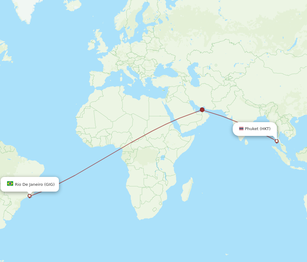 HKT to GIG flights and routes map