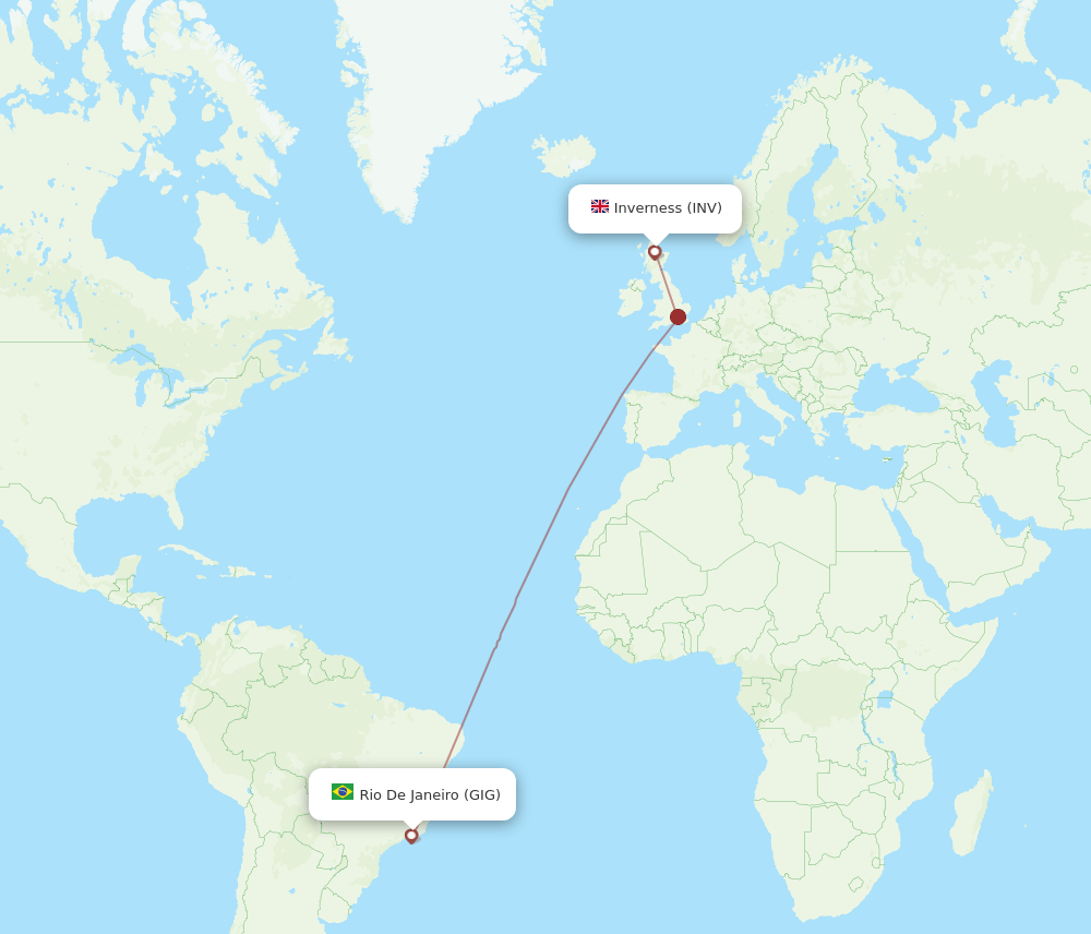 GIG-INV flight routes