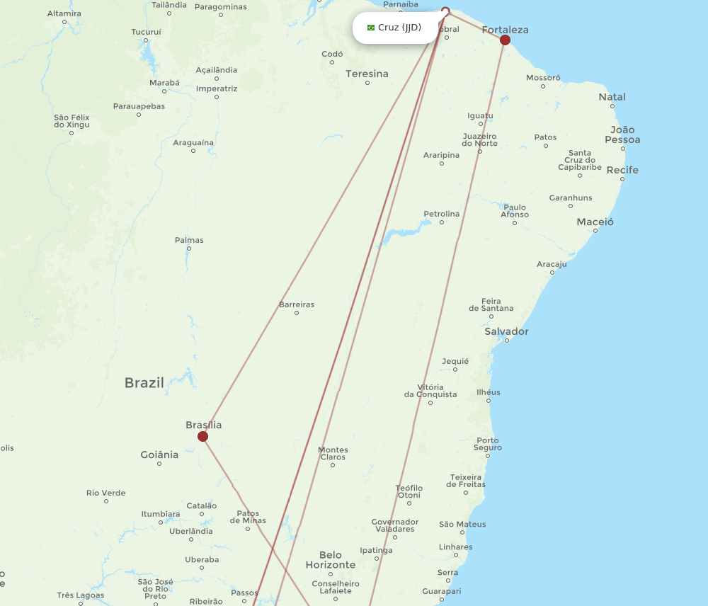 GIG-JJD flight routes