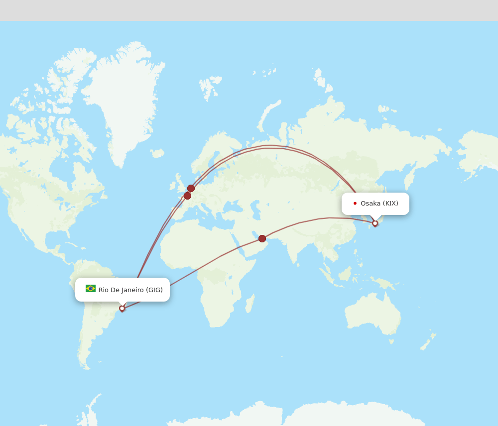 GIG-KIX flight routes