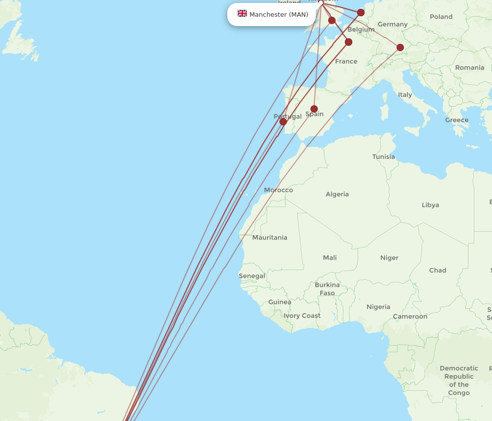 GIG-MAN flight routes