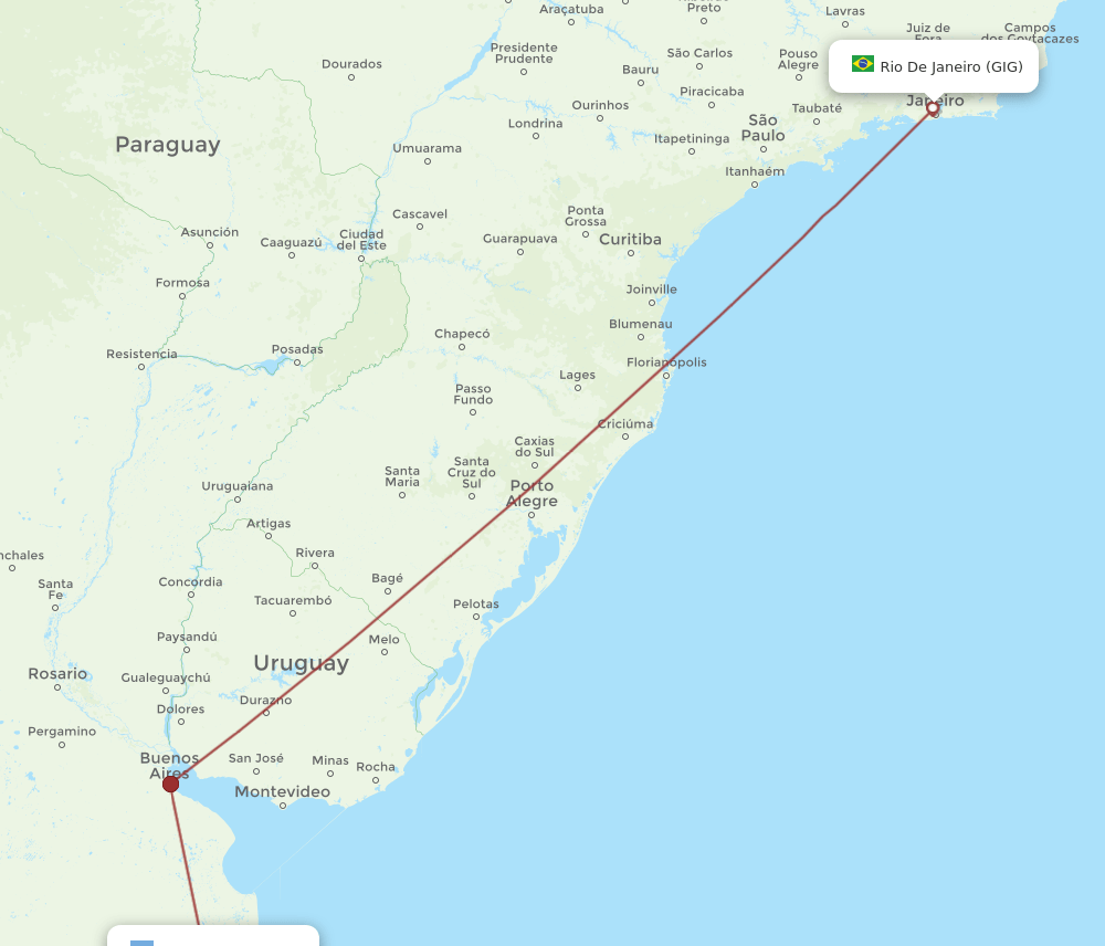 GIG-MDQ flight routes