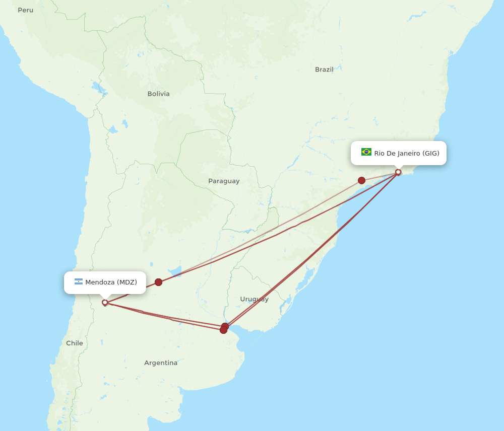 GIG-MDZ flight routes