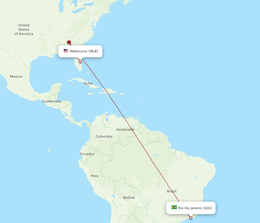 GIG-MLB flight routes