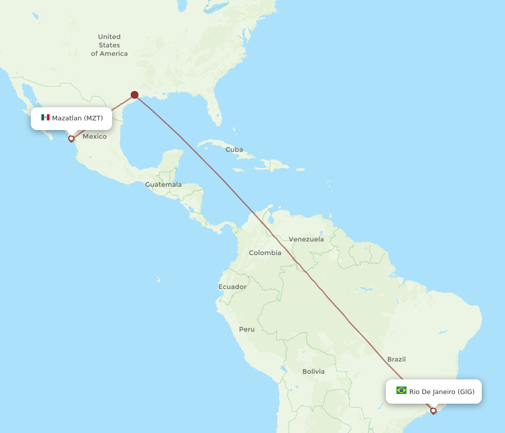 GIG-MZT flight routes
