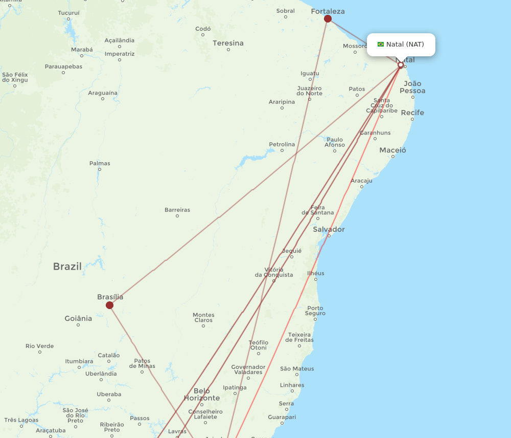 GIG-NAT flight routes