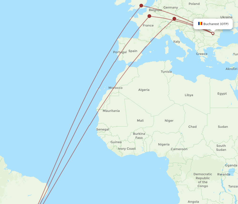 GIG-OTP flight routes