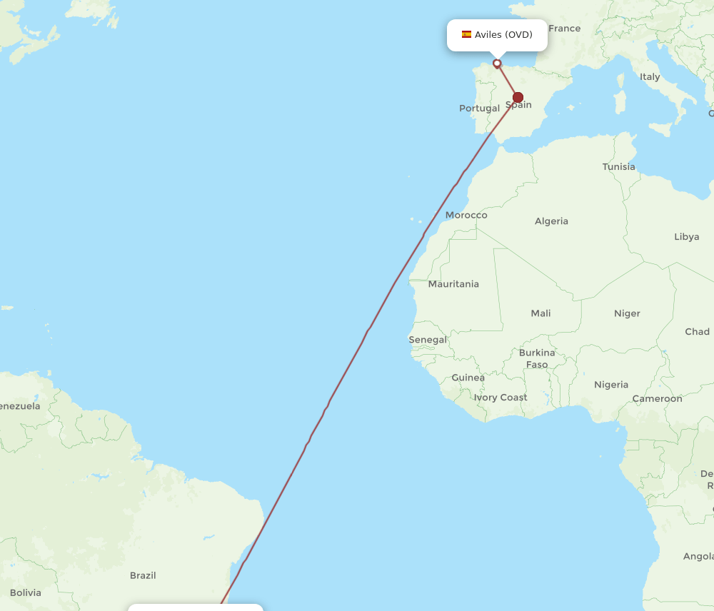 GIG-OVD flight routes