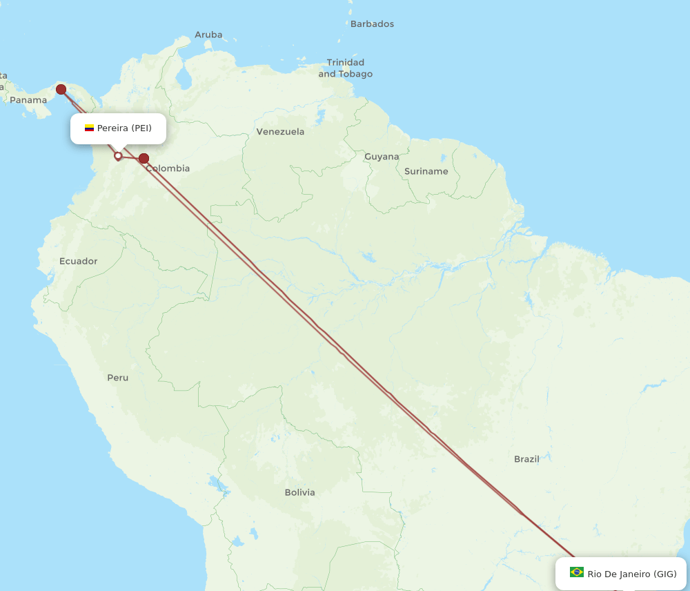 GIG to PEI flights and routes map