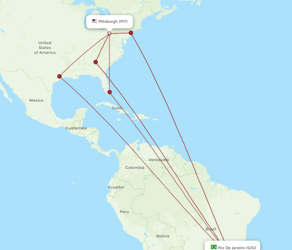 GIG-PIT flight routes