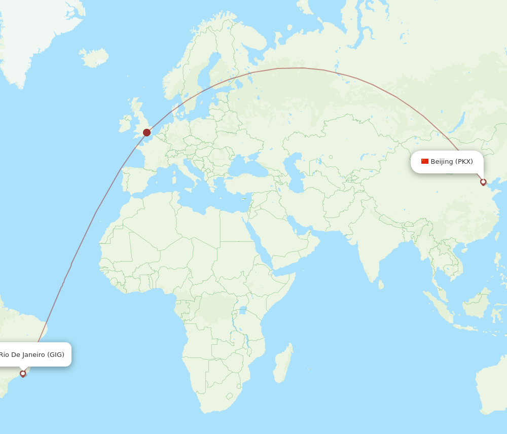 PKX to GIG flights and routes map