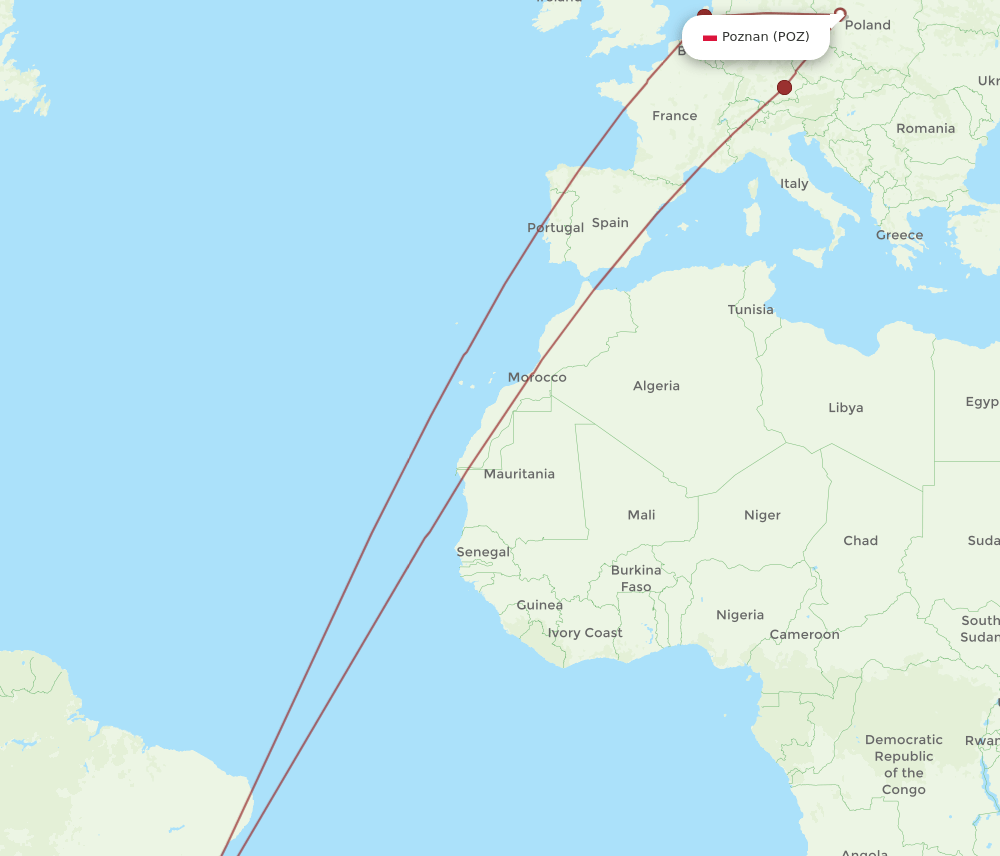GIG-POZ flight routes