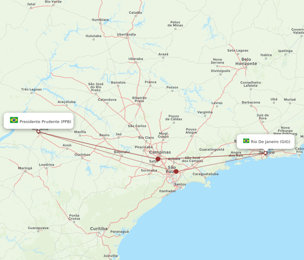 GIG-PPB flight routes