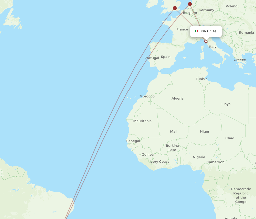 GIG-PSA flight routes