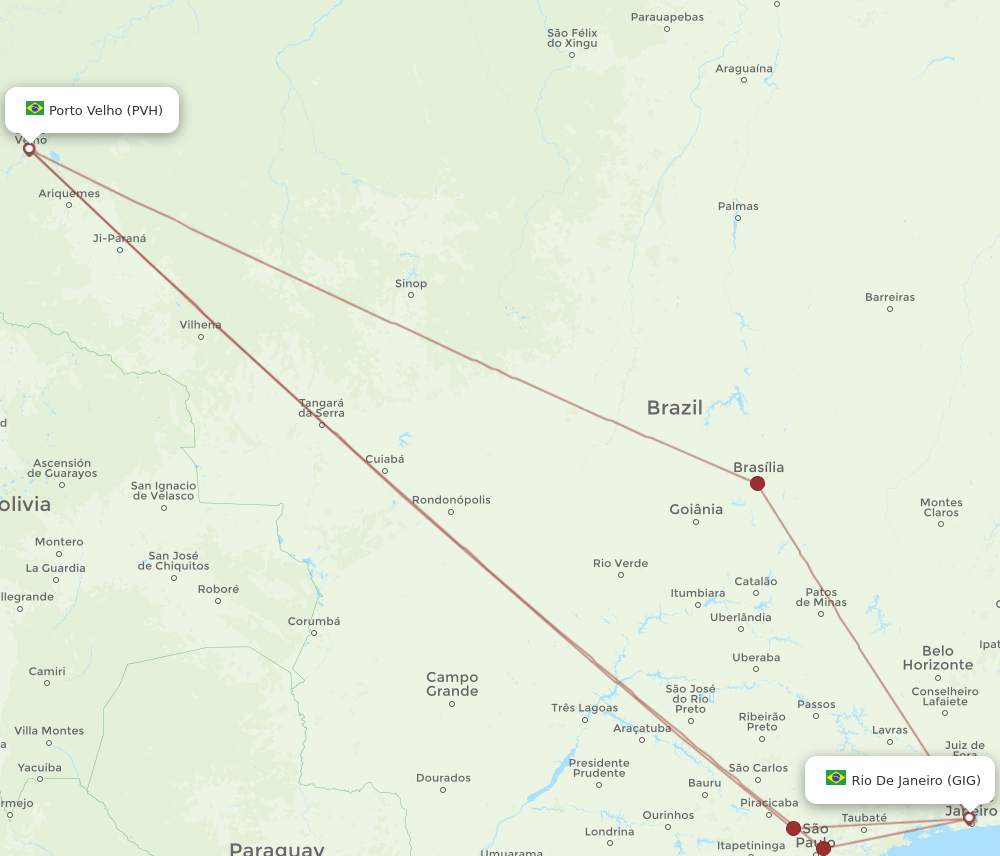 GIG-PVH flight routes