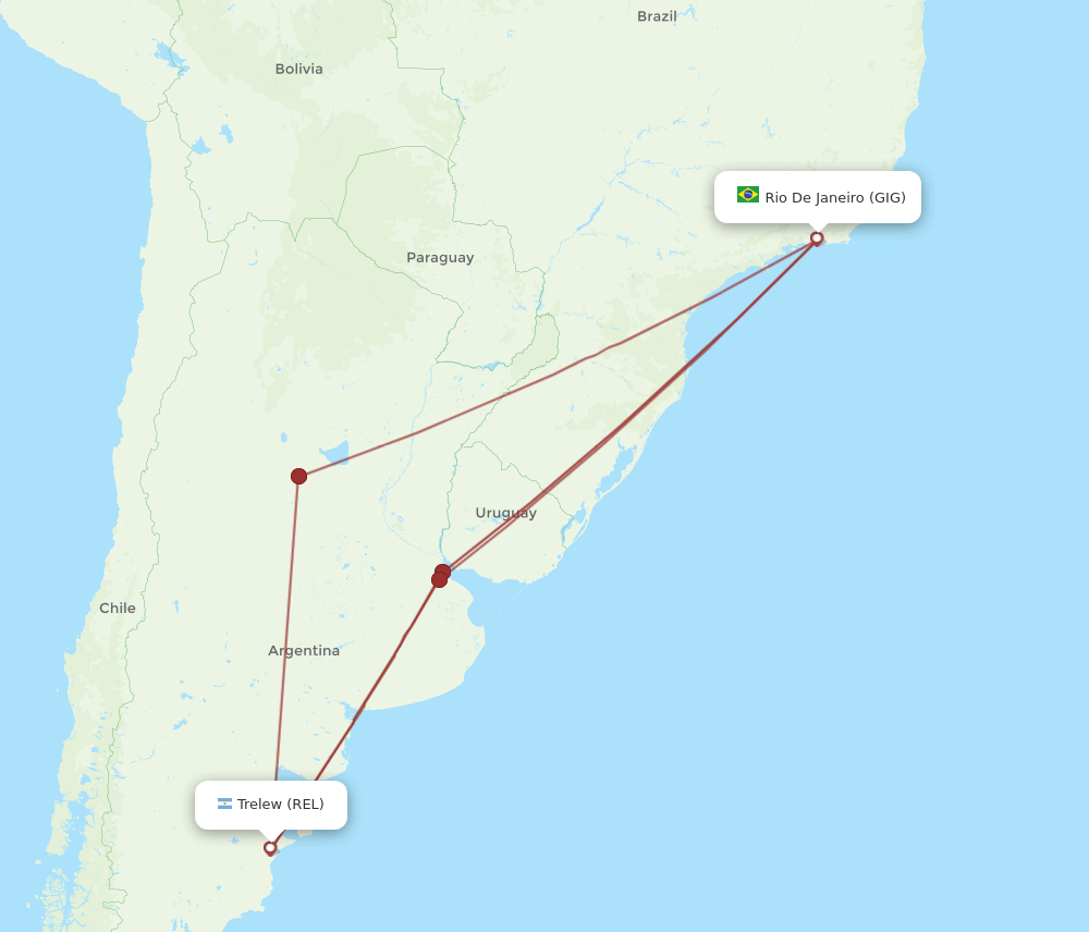 GIG-REL flight routes