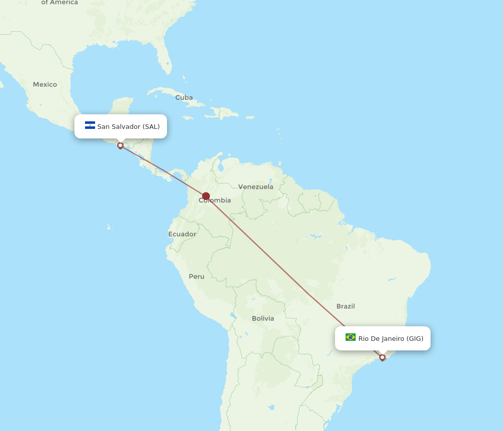 GIG to SAL flights and routes map