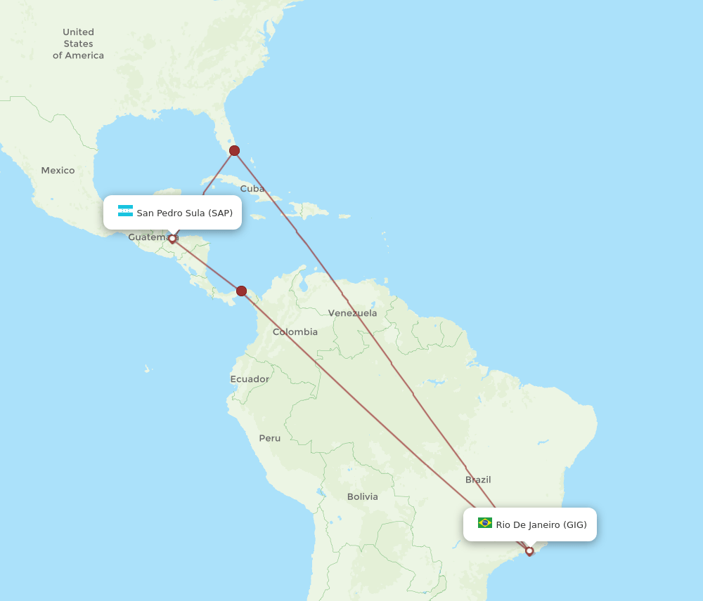 GIG-SAP flight routes