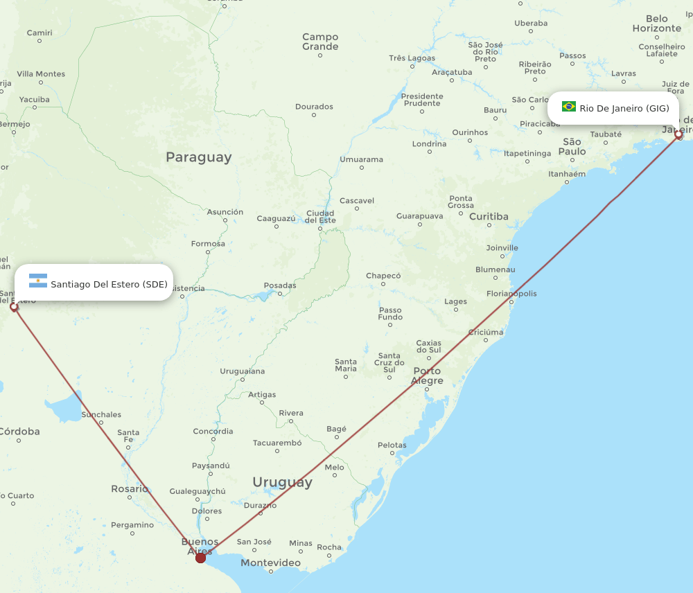 GIG-SDE flight routes