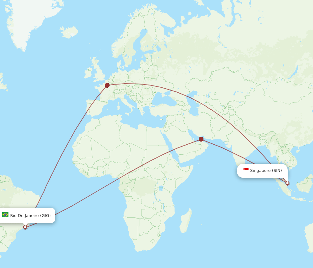 GIG-SIN flight routes